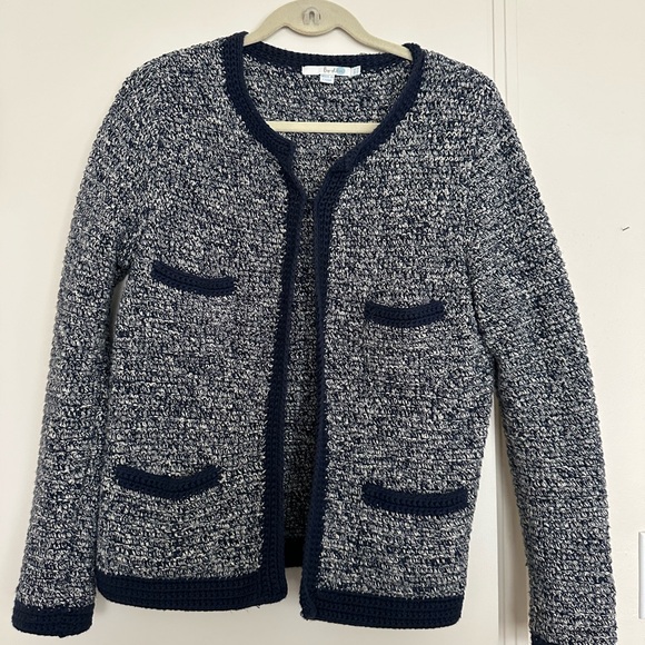 Boden Navy/marled cardigan jacket Size US 10 - Picture 1 of 5